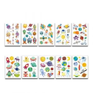 Autocollants de tatouage for enfants, autocollants de tatouage temporaires for garçons, modèle de robot(10 pcs F) (Grand maritime trade, neuf)
