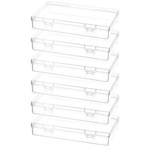 QWORK&reg; Lot de 6 Petite Bo&icirc;tes de Rangement avec Couvercle, Boite Plastique Rectangulaires en Plastique pour Perles, Bijoux et Articles d'Artisanat - 180 x 110 x 30 mm (shavinglikes, neuf)