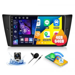 CAMECHO 4G+64G Android 15 autoradio pour BMW 3ER E90 E91 E92 E93 (2005-2011) avec Navi Carplay Android Auto, Double din Autoradio avec &eacute;cran 9 Pouces Bluetooth 5.0 RDS/FM MirrorLink (Icamecho, neuf)