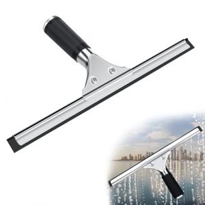 Raclette &agrave; vitre Professionnelle, Raclette Vitre en Acier Inoxydable avec Lame de 25 cm, pour Nettoyer et S&eacute;cher Le Verre, Le Carrelage, Les Fen&ecirc;tres, pour &eacute;liminer Toute Trace D&rsquo;Eau (25cm) (VAPIS FABRICS SRL, neuf)