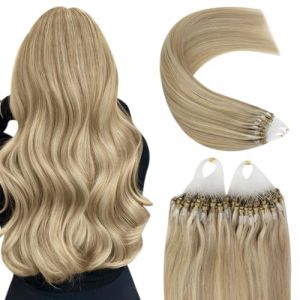 YoungSee Extension Cheveux Froid Extension Cheveux Naturel a Froid Blond Highlight Blond Doré Extension Cheveux Micro Ring 45 Cm Extension Loops Cheveux Naturel Blond 50Brin/50G #P16/22 (YoungSee Europe, neuf)