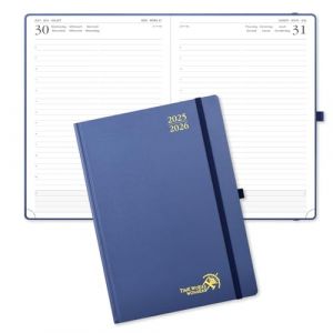POPRUN Agenda 2025 2026 Journalier A4 Grand Format 30,5 x 21,5 cm - 1 Page par Jour, D'Août 2025 à Juil 2026 12 Mois Scolaire, Couverture Rigide, Signet à 2 rubans, Papier 80g/m², Bleu marine (Time Works Wonders, neuf)