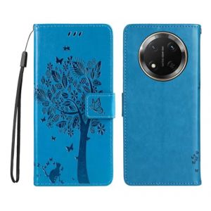 PEIYE Coque pour Honor Magic 7 Lite 5G / Honor X9c - Housse en Cuir PU, &Eacute;tui Flip avec Silicone Antichoc, Bumper, Fermeture Magn&eacute;tique & Support, Portefeuille et Folio -Cover Case -Bleu (Zanwon, neuf)