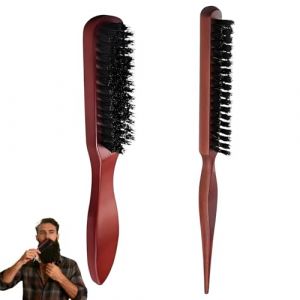 2 Pcs Poil de Sanglier Teasing Brosse, Brosses &agrave; Cheveux en Poils de Sanglier, Brosse Poil Sanglier Cheveux, pour Cheveux &eacute;pais, Ondul&eacute;s, Secs ou Ab&icirc;m&eacute;s, Rouge Brun (YueShengHai, neuf)