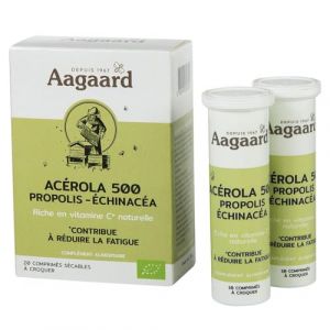 Aagaard Acerola 500mg + Propolis + Echinacea Bio x20 comprim&eacute;s (EasyPara, neuf)