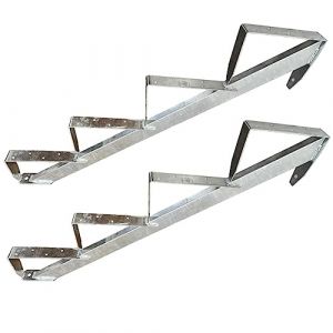 Kaminbau Mierzwa - Escabeau en Bois, Zingu&eacute;, Choix de 2-6 Marches (4 Marches) (DF-Shopping GmbH, neuf)