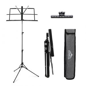 EASTROCK Porte-Partition en Aluminium, Pupitre D'orchestre en Métal,Support de Musique Réglable avec Sac Transport, pour Pratique à Domicile, École, Orchestre, Chœur, Étudiants et Débutants (iMusic INC., neuf)