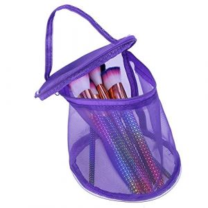 Sac de rangement pour fil &agrave; tricoter avec crochet - Sac de rangement pour laine &agrave; tricoter - Panier de rangement en maille pour accessoires de tricot - Taille S - Violet (ZhiJinCjl, neuf)