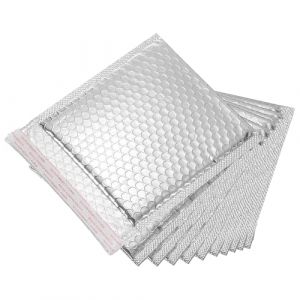 QUARKZMAN Enveloppe &agrave; Bulles Thermique, 18 x 18 cm, Argent&eacute;e, Auto-Adh&eacute;sive, Enveloppes &agrave; Bulles Fra&icirc;ches en Feuille d'Aluminium pour Livres, Aliments, Cosm&eacute;tiques, Paquet de 10 (QUARKZMAN, neuf)