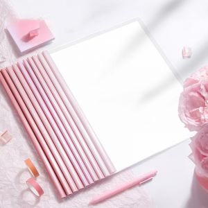 Lot de 20 chemises &agrave; pince A4 pour relieur thermique, largeur du dos 10 mm, couverture transparente A4, classeur de candidature pour bureau, &eacute;cole, fichiers, documents (Rose) (Luniquz Shop, neuf)