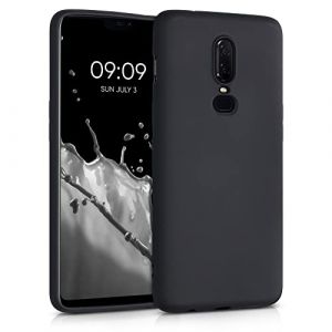 kwmobile Housse Compatible avec OnePlus 6 Coque - Housse de téléphone Souple et Fine en TPU Silicone - Noir (SX-Commerce, neuf)