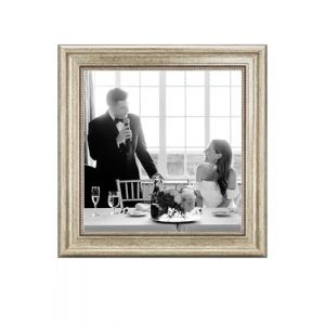 CABBEL Cadre photo 30x30 cm Argent – Style Baroque Vintage – Pour affiches, photos et certificats – Verre acrylique incassable – Élégant & décoratif – Idéal pour salon, bureau ou galerie (Seller4Ever, neuf)