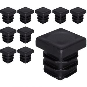 SKIR'CO (10 pi&egrave;ces) Bouchons Carr&eacute;s en Plastique 18 x 18 mm, Embouts de Tube Mat, Inserts de Tube Carr&eacute;, Bouchons de Poteau de Cl&ocirc;ture, Noir RAL 9005 (Skirmantas, neuf)