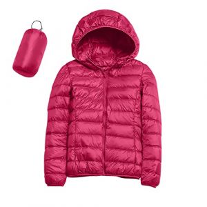 Doudoune L&eacute;g&egrave;re Femme D'hiver Chaude avec Capuche Plume Cintree Veste en Duvet Courte Grande Taille Duvet Jacket Pliable Fine Veste de Transition Rembourr&eacute;e et Doubl&eacute;e pour Montagne Randonnee (S) (LDpOIQta, neuf)