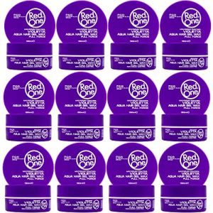 RedOne Cire Aquatique Coiffante Violette 150 ml | Contr&ocirc;le des bords | Cire de gel Ultra-tenue | Pour hommes et femmes | Parfum Lavande | Contr&ocirc;le Maximum | Lot de 12 (2HUY TRADING, neuf)