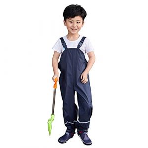 Pantalon Imperméable Enfant Outdoor Sports Pantalon de Pluie Salopette Impermeable Garcon Fille Respirant Salopette Étanche Pantalon de Boue Bleu foncé/86/92 (Gagacity, neuf)