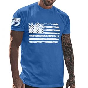Tee Shirt Homme Drapeau Americain Manches Courtes Et Col Rond T Shirt Musculation Printemps Et été Casual Shirt Tops Elégant et Chic Imprimé Rétro Tshirt Homme Marque Soldes (sutelang lurryly (7-15 jours de livraison), neuf)