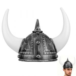 ibasenice Casque de Viking en Corne de B&oelig;uf Argent&eacute; Taille Unique Accessoire Costume M&eacute;di&eacute;val pour Adulte Chapeau Ornement Viking pour Carnaval Halloween et Bal Masqu&eacute; (The taste of cooking, neuf)