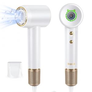 Bopcal Seche Cheveux Haute Vitesse avec Ionique - Professionnel Sèche-cheveux Séchage Rapide avec 110000UPM, Silencieux pour, Voyage, Cadeau (TRIME, neuf)