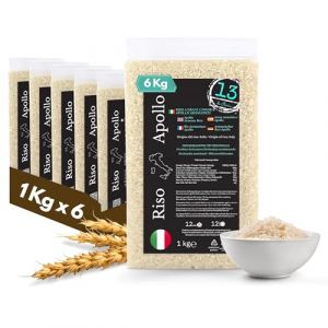 Riz italien Apollo 6 kg – Sans gluten, parfumé, alternative au riz basmati – Cultivé dans le Piémont – Idéal pour le poisson, la viande et les légumes | 13 di Ilaria (13 di Ilaria, neuf)