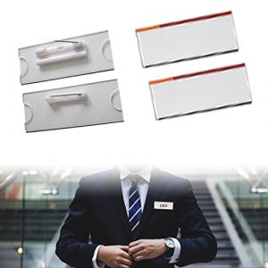 Badges porte Nom, Porte Badge,Transparent Badge, Badge en avec épingle, Pour écoles, Bureaux, Infirmiere, Conférences et Visiteurs, 4 Pièces (TOPREOW, neuf)