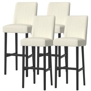 Dioxide Housse de Chaise pour Tabouret Haut, Housses Chaise Amovibles, Couvercle Chaise de Bar Pivotant Carr&eacute;, Tissu Jacquard avec Sangles &eacute;lastiques pour Cuisine Bar Restaurant Comptoir (Beige 4PC) (SANICULA S.R.L., neuf)
