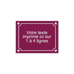 Plaque décorative personnalisée bordeaux pour utilisation intérieur ou extérieur – 20x15cm (my-goodprice, neuf)