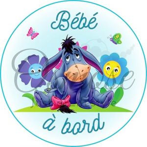 Autocollant Bébé à Bord - Bébé Bourriquet (Winnie l'Ourson) (PRINT CORNER, neuf)