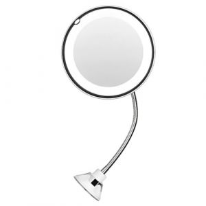 mophrati Degr&eacute; de Rotation 10X Miroir de Maquillage avec Outil de Loupe de Lumi&egrave;re LED Miroirs de Vanit&eacute; Flexibles Voyage Maison Dressing Salle de Bains (eliberatey, neuf)