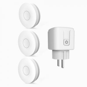 HYHIOTS Prise Telecommande Sans Fil, 433 MHz Émetteur Radio va et Vient Sans Fil Prise Avec Interrupteur Prise Intelligente avec kit de Télécommande Sans Piles Prise Interrupteur Connectée (HYHIOTS SMART LIFE, neuf)