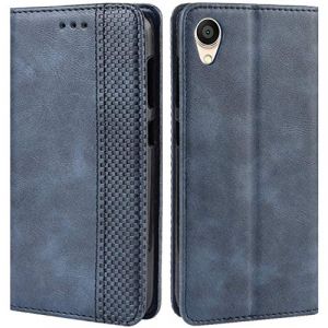 HualuBro Coque pour ZenFone Live L1, Etui Housse &agrave; Rabat en Retro PU Cuir Flip Leather Case Cover Antichoc Portefeuille Protection Stand Coque pour ASUS ZenFone Live L1 ZA550KL G552KL (Bleu) (HualuBro EU, neuf)