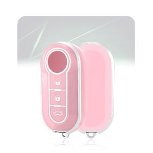 LELNOOS Coque Cl&eacute; Voiture, Silicone &Eacute;tui Cle Etui Clef Protecteur Cache Cles pour Fiat 500 500l 500c 500x Panda Punto Bravo Ducato Doblo Abarth Tipo Idea Linea Scudo Lancia Ypsilon Y Musa Delta (LELNOOS, neuf)