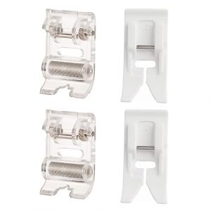 Pied-de-Biche Anti-Adh&eacute;rent en T&eacute;flon et Pied &agrave; Rouleau,Guador Pied Presseur Machine &agrave; Coudre Domestique Pied de Biche de Rouleau avec Roue Pied-de-Biche Zig Zag Pied &agrave; Rouleau Pied en T&eacute;flon 4PCS (Guador, neuf)