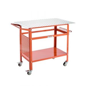 VEVOR Table de Soudure 1016x609,6 mm Établi de Soudage Mobile Acier Capacité de Charge Statique 363 kg, 4 Roues, Panneau de Rangement, Trous de Fixation, pour Travaux Réparation Assemblage Soudage (VEVOR Direct Store FR, neuf)