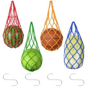 Mangeoire Poules, Lot de 4 Filet à Suspendre avec Crochet, Mangeoire à Suspendue, Sac Poulets pour Légumes, Volaille Gravité Kit, Filet d'alimentation pour Poules et coqs (xiongjunze, neuf)