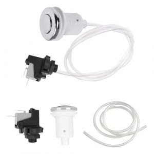 Tissting Interrupteur &agrave; Bouton D'air, 250V Bouton Poussoir a Air Interrupteur Poussoir Piscine Spa Domestique Baignoire de Massage Marche Arr&ecirc;t Bouton Poussoir Acier Marche Spa pour Piscines et Spas (Zousate, neuf)