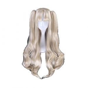 80cm Fate stay night Tohsaka Rin Cosplay Wig Long Wavy Black Blonde Synthetic Hair Fate Grand Order Anime Wigs With Ponytails OneSize blonde (good stuff A, neuf)