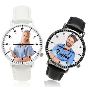 QSZ Montre &agrave; Gousset D'infirmi&egrave;re Personnalis&eacute;e Ic&ocirc;ne de Nom Personnalisable Montres &agrave; Clip de Ceinture pour Femme Adapt&eacute;e aux M&eacute;decins Infirmi&egrave;res et Personnel M&eacute;dical (Montre d'infirmi&egrave;re - Image) (QSZ Store, neuf)