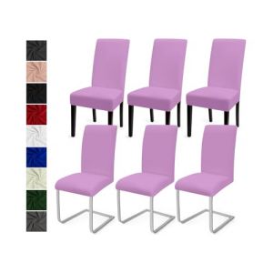 Housse de Chaise Salle &agrave; Manger 6PCS Housse de Chaise Universel Couverture de Chaise Extensible Housse Chaise Moderne Protection de Chaise Housse de Protection pour Hotel D&eacute;cor(Violet, 6PCS)-C (Eckonaver, neuf)