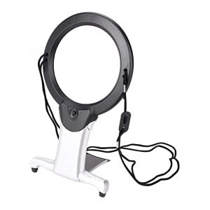 ARSUK Loupe avec lumi&egrave;re et Support, loupe 6X avec lumi&egrave;re, loupe Mains Libres avec Support, Grandes loupes avec 2 lumi&egrave;res LED 22,2 x 13,5 x 2 cm (arsuk, neuf)