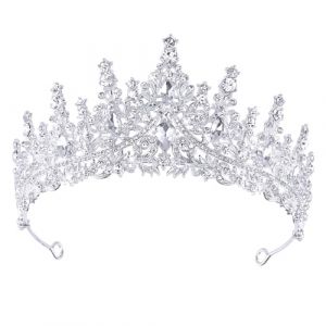 DRESHOW Couronne d'anniversaire pour Femmes Tiare de Cristal pour Filles Accessoires de Cheveux Tiare de Mariage Couronne de Princesse Paillet&eacute;e Serre-t&ecirc;te de F&ecirc;te Diad&egrave;mes pour Femme (Dreshow, neuf)