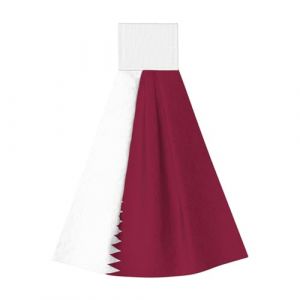 Serviette à suspendre en polaire corail pour enfants et adultes, serviette de salle de bain et cuisine, serviette de cuisine super absorbante, drapeau du Qatar (yangxiqiangbaihuo, neuf)