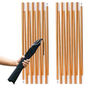 TRIWONDER Arceaux de Tente en Alliage d'Aluminium Poteaux de Tente 2 Pièces Tige de Support Barre Pliable Mât pour Camping Randonnée (3,33 m, Or) (TRIWONDER (FR), neuf)