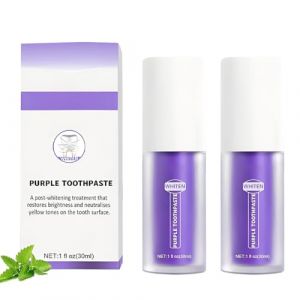 OIXEY 2 Pièces Purple Teeth Dentifrice Blanchissant,Blanchiment Dentaire, Enlève Les Taches Dentaires, Violet Pour Le Blanchiment Des Dents, Un Soin Doux Des Gencives (weihaizengweishangmaoyouxiangongsi, neuf)