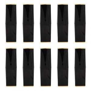 Récipients vides noirs pour rouge à lèvres, moule à rouge à lèvres fait à la main, tubes de baume à lèvres rechargeables avec fermoir magnétique, matériau ABS de haute qualité (Dix sacs opp [Tube à (xujianmaoyi, neuf)