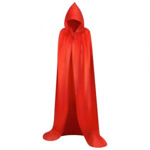 Myir JUN Cape à Capuche Adulte Unisexe Cosplay Costume Halloween Party Déguisement Wicca Vampire Cape Longue (Rouge, XL) (Myir JUN-EU, neuf)