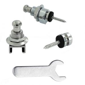 Rayzm 2pcs serrures de sangle guitare avec une clé, métal guitare strap serrures et boutons, système de verrouillage de sangle de sécurité pour guitare acoustique/électrique/basse (argent) (Jiayin520, neuf)