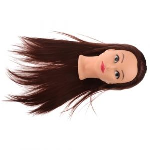 G&eacute;n&eacute;rique Mod&egrave;le de t&ecirc;te de coiffure t&ecirc;te de mannequin de cheveux t&ecirc;te de mannequin pour la pratique du maquillage mannequin t&ecirc;te avec cheveux t&ecirc;tes de mannequin Gel de silice Brown (xinshengzhan, neuf)