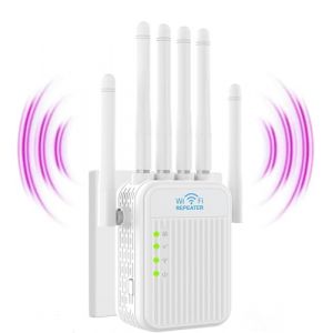 Repeteur WiFi Puissant sans Fil,Amplificateur de Signal WiFi,6Antennes,R&eacute;p&eacute;teur WiFi avec 2 Ports LAN Gigabit,Couvrant de 10000 sq.ft,R&eacute;p&eacute;teur WiFi/Routeur/AP 3 in 1,pour la Maison et Le Bureau (CHUANG WEI LAI FR, neuf)