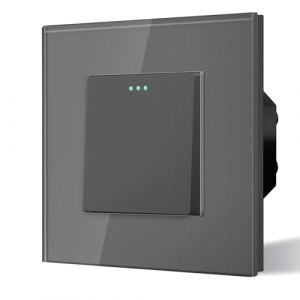 BSEED Interrupteur Mural, Interrupteur &agrave; Bascule, Verre Interrupteur Encastrable Bascule,10A 250V Plaque De Cristal Tremp&eacute;, 86 * 86mm, 1Gang 3 Voie, Gris (Bseed-EU, neuf)